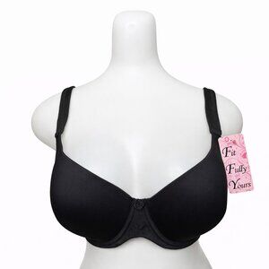 Fit Fully Yours Black Sweetheart Underwire Bra 36D • T-Shirt Bra • NWT